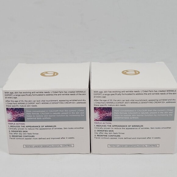 LOréal Paris Wrinkle Expert 55+ Anti-Wrinkle Densifying Cream 50ml Set of 2 NIB - Picture 3 of 5
